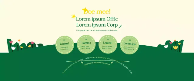 Over de groen-gele campagne Loop naar je werk in een schone stijl