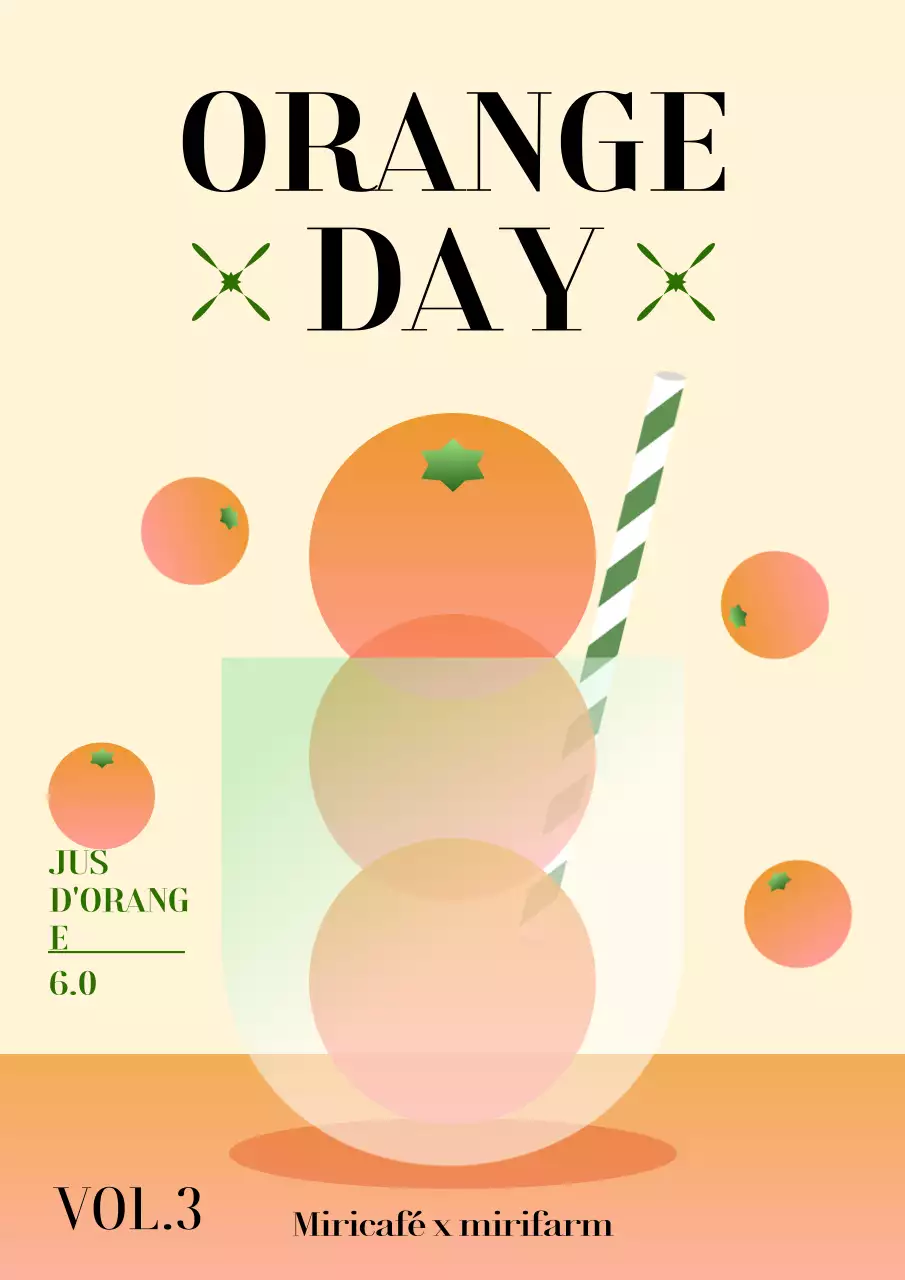 Dégradé circulaire de couleur orange pour promouvoir le jus d'orange