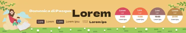 Giallo illustrazione carino chiesa Pasqua ringraziamento servizio promozione