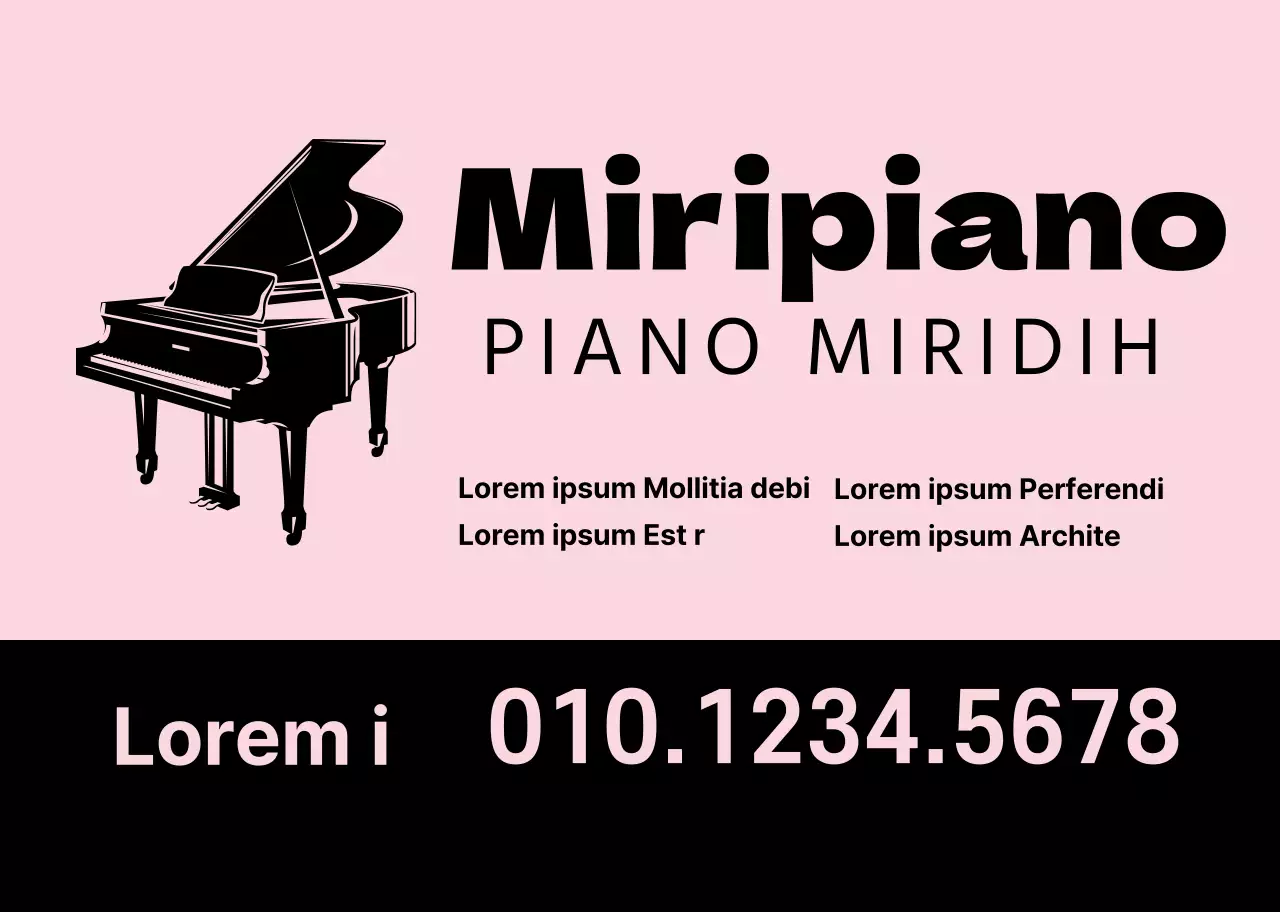 Ilustração de um teclado cor-de-rosa para promover uma escola de música