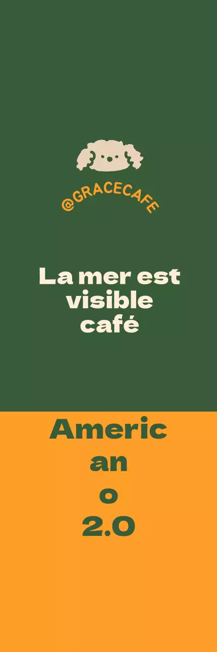 Un mignon logo de café vert et orange pour le guide des menus et la promotion.
