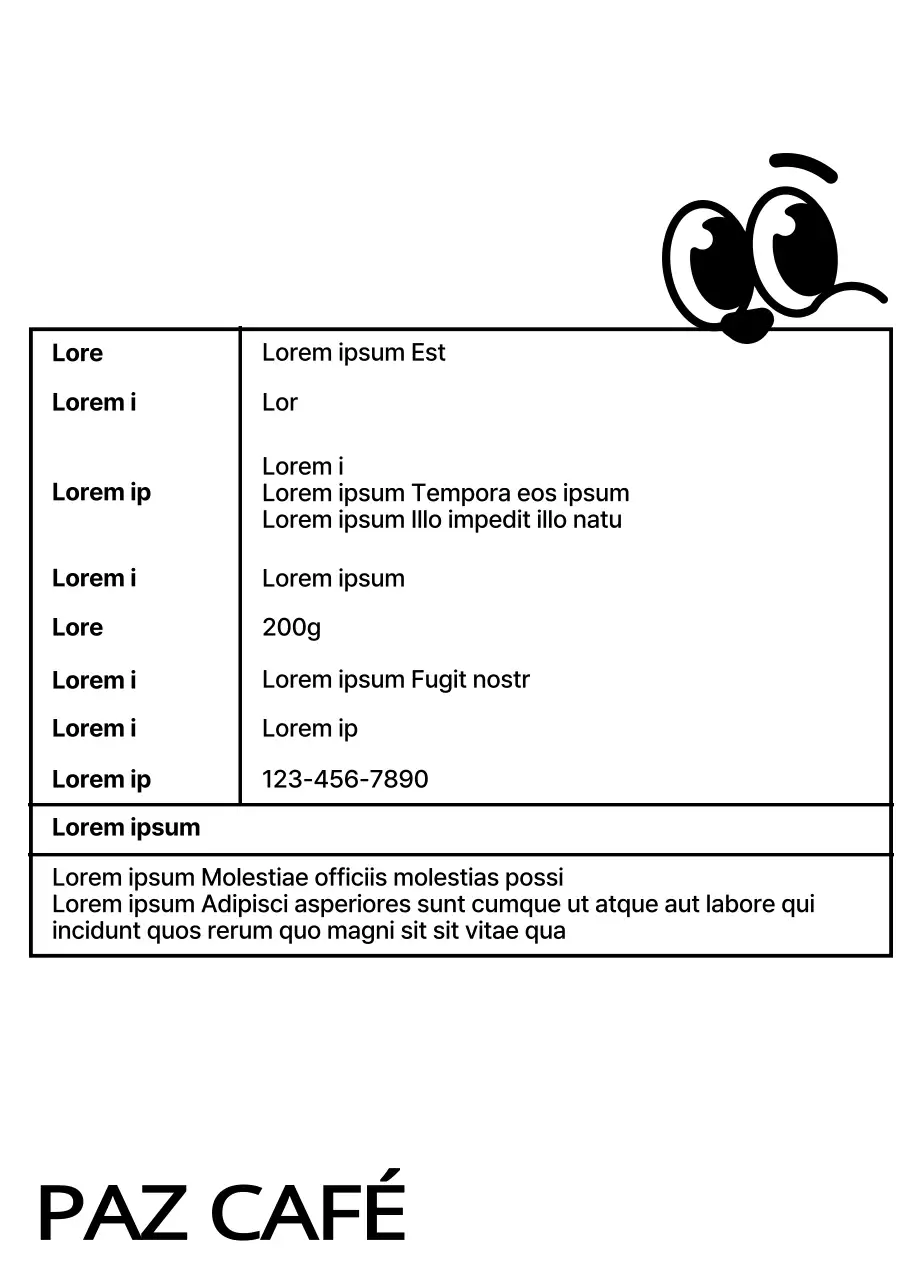 Granos de café con un simpático diseño de una taza de café negra ilustración de un personaje