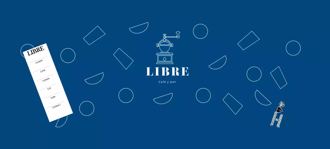 Vasos de papel de cafetería modernos con motivos azules