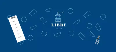 Vasos de papel de cafetería modernos con motivos azules