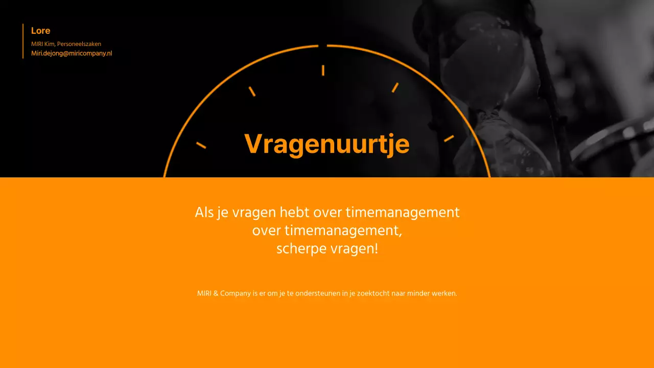 Thema workshop timemanagement in oranje