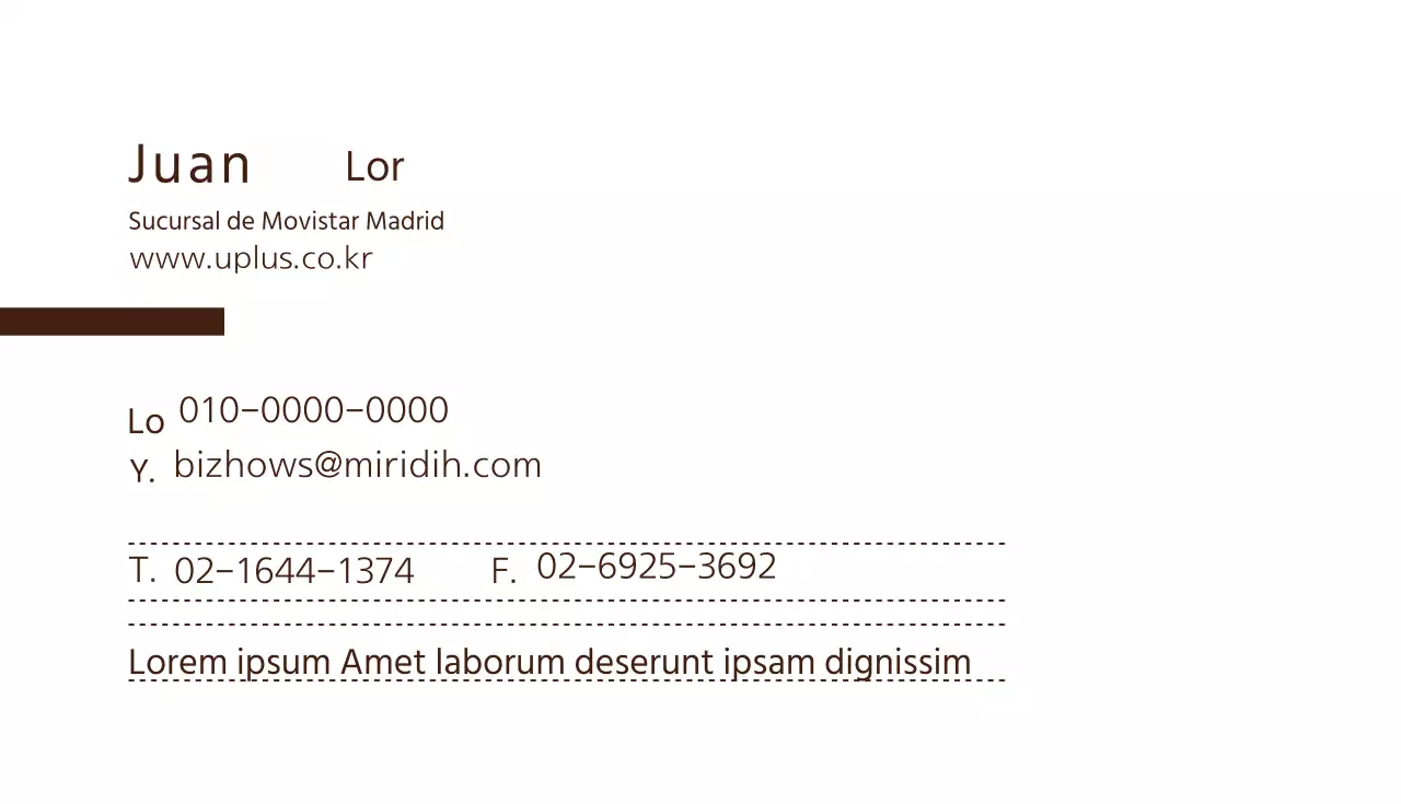 Tarjeta de visita amarilla