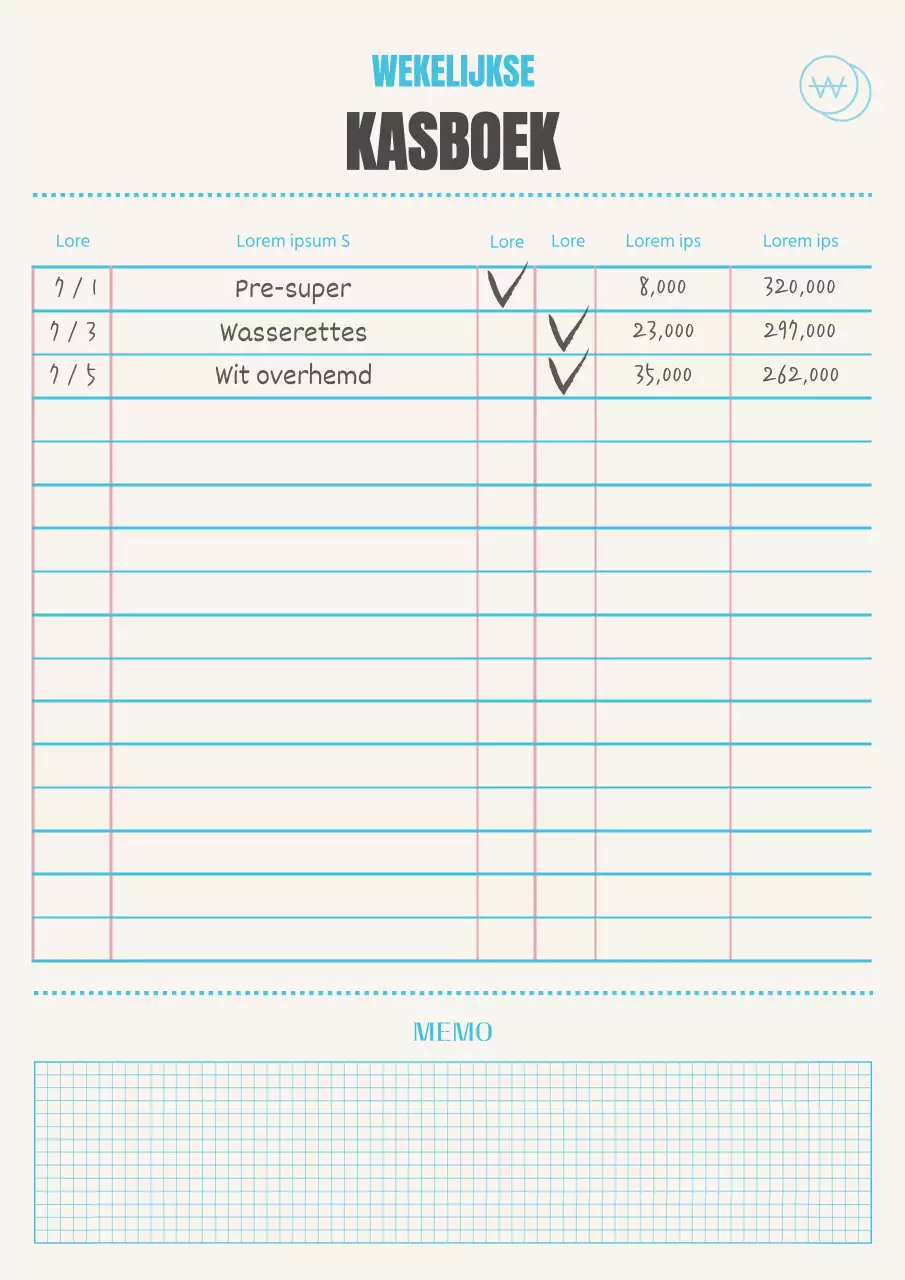 Wit blauw roze lijn moderne eenvoudige stijl pocketbook document