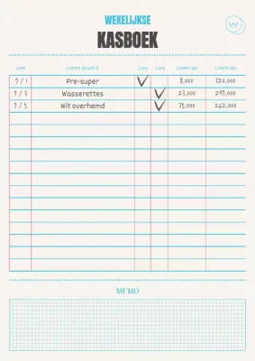 Wit blauw roze lijn moderne eenvoudige stijl pocketbook document