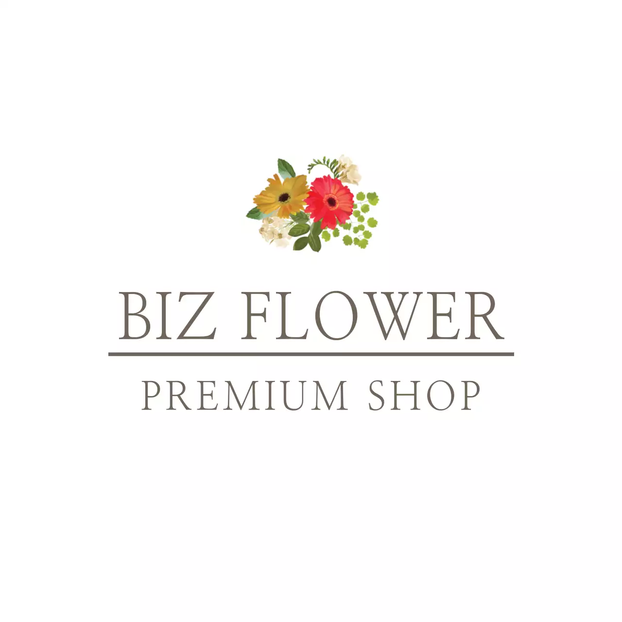 白 シンプル 花 ロゴ ファンシーバナー