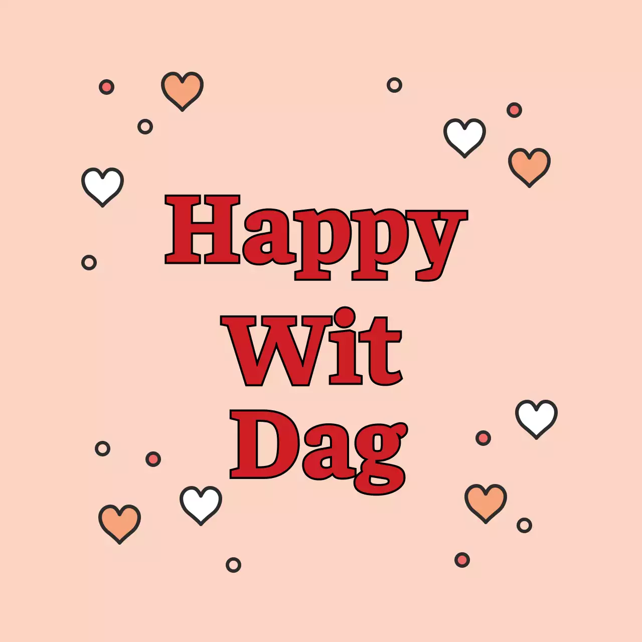 Roze illustratie kitscherig evenement wit daglabel