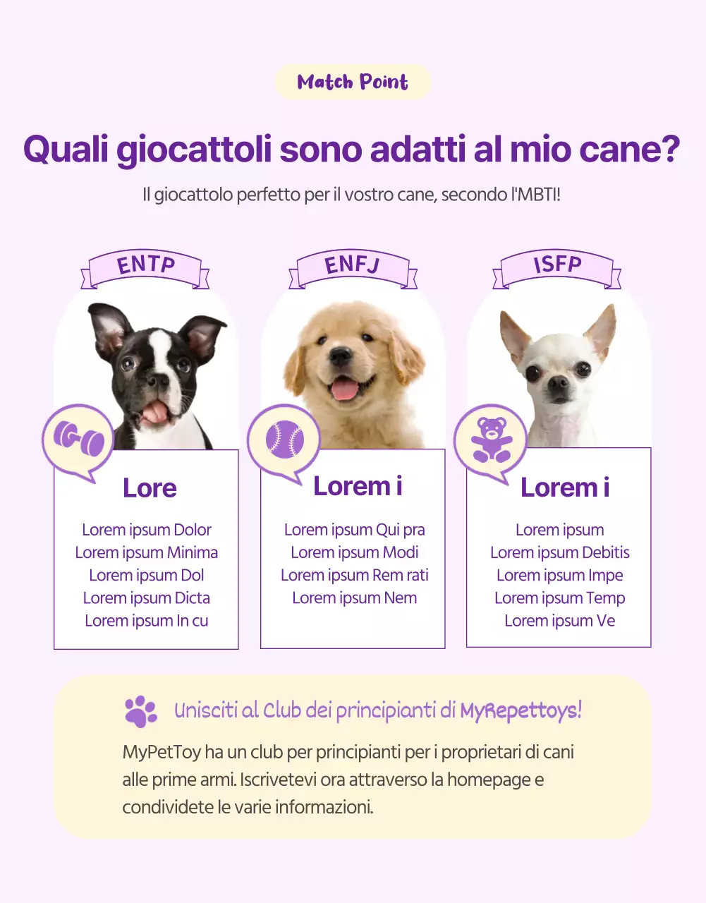 Presentazione di prodotti per animali domestici carini e coccolosi in rosa (pagina dettagliata)