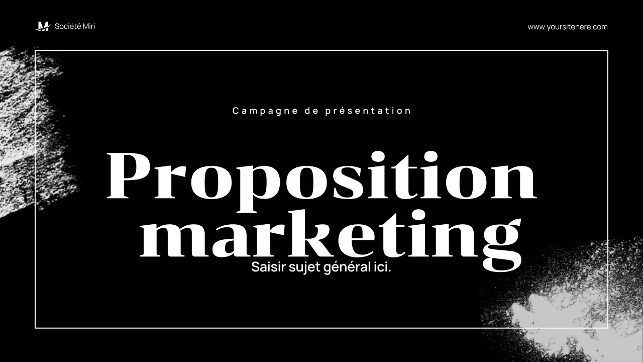 proposition de marketing moderne noir