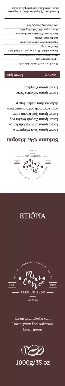 Embalagem para oferta de café em grão castanho
