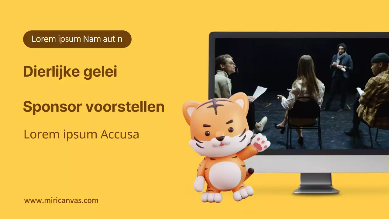 Een mooi geel zakelijk sponsorvoorstel