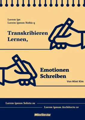 Über einfache Schrift in Gelb und Marineblau