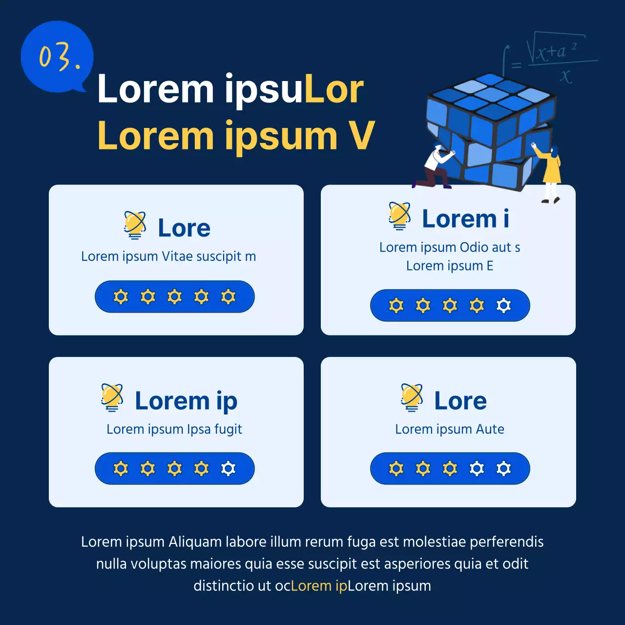 Eenvoudige functiebeschrijving in blauw en geel om het R&D-lab te promoten