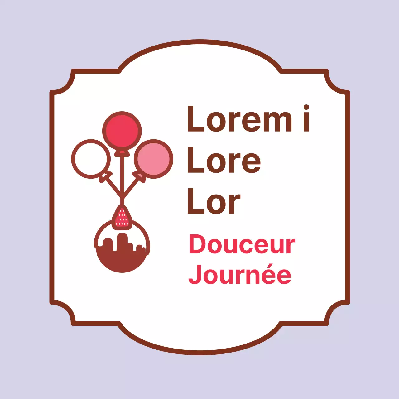 Purple illustration kitschy event white day label