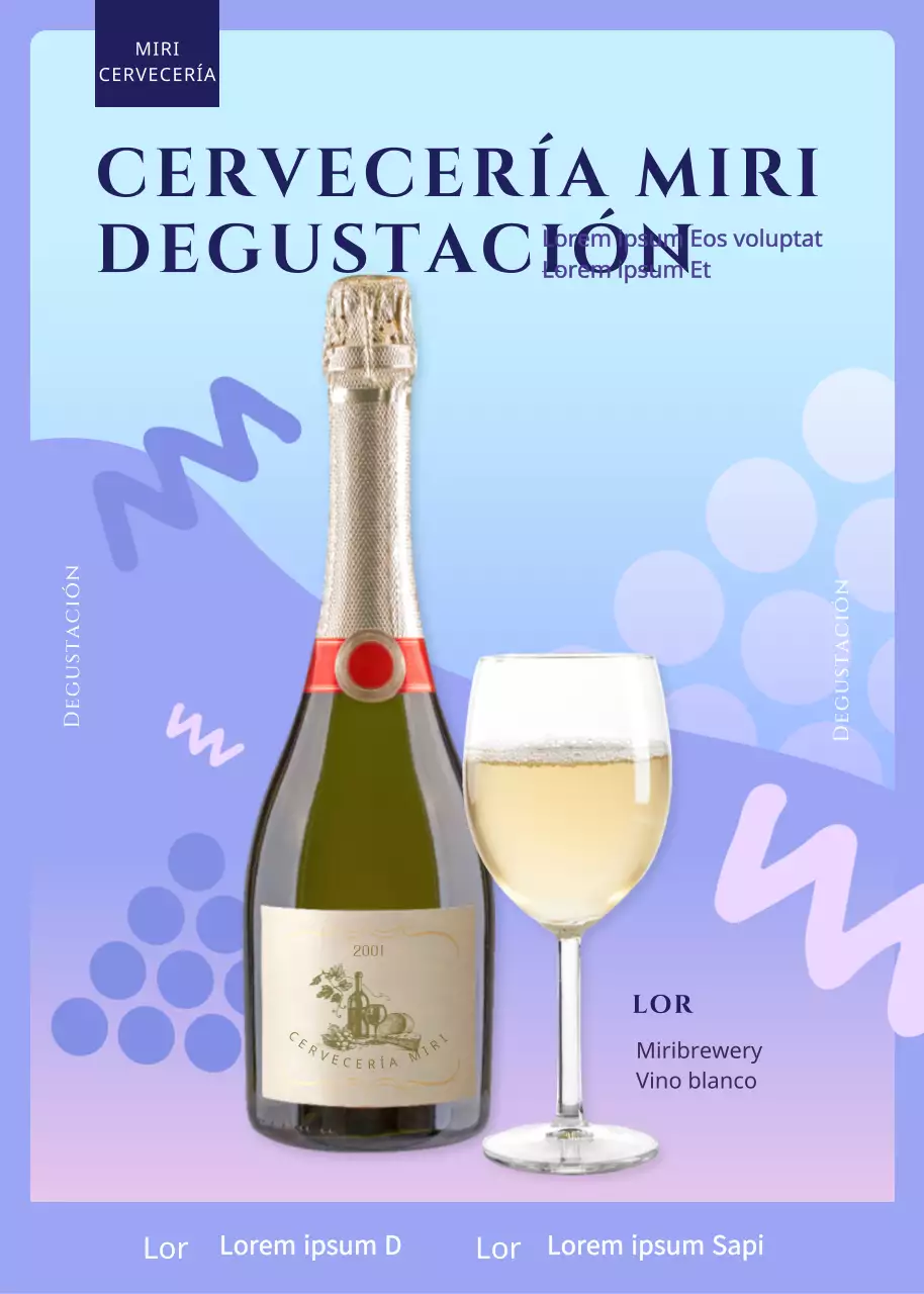 Ilustración en color malva para un evento de cata de vinos