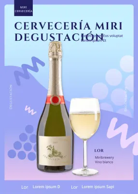 Ilustración en color malva para un evento de cata de vinos