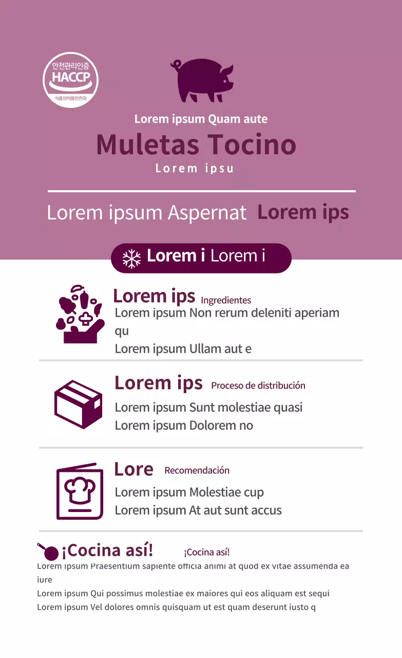 Logotipo rosa etiqueta descriptiva de receta alimentaria