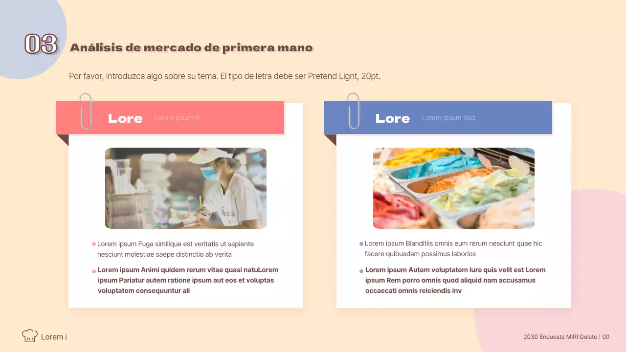 Análisis de la tendencia al helado de color pastel Encuestas a consumidores