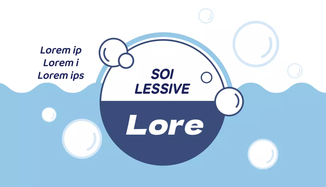 Illustration bleue promouvant une laverie automatique propre