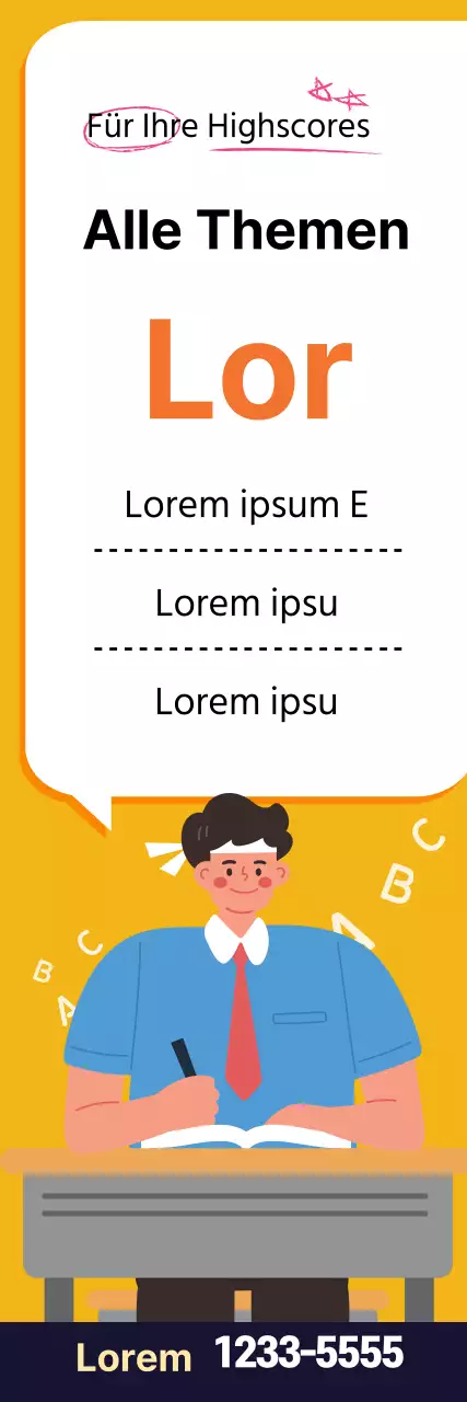 Gelbe Illustration niedliche Schule Vortrag Werbung