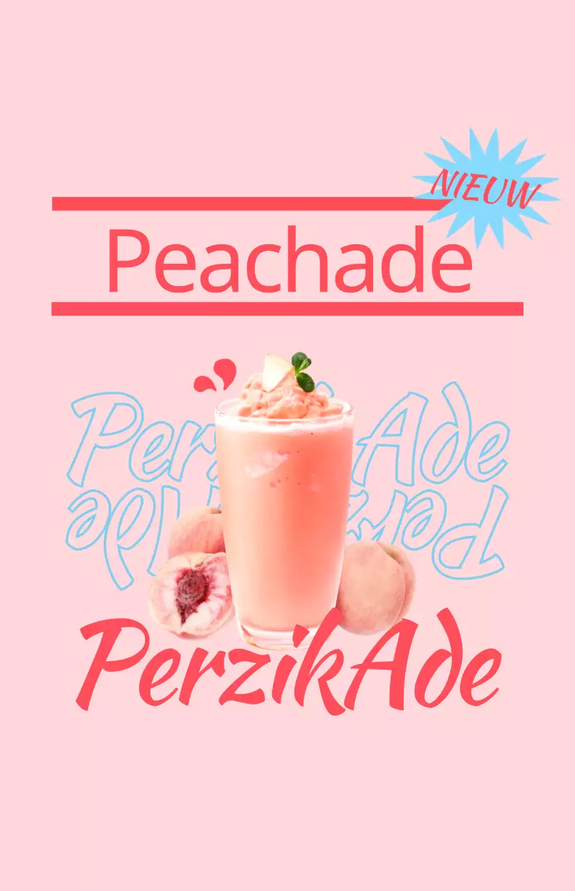 Promoot het menu van je café met kleurrijke geïllustreerde afbeeldingen van drankjes en tekst