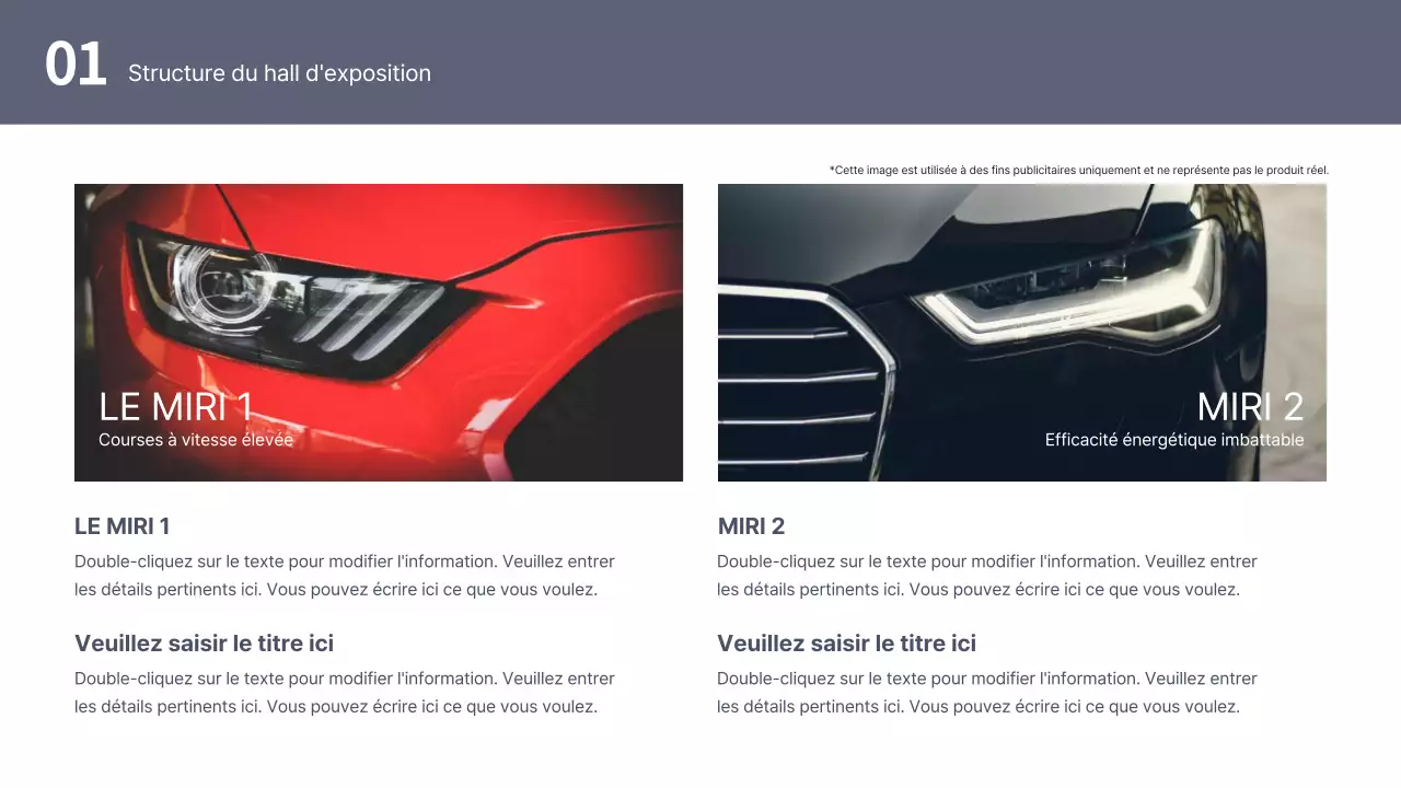 Modèle de plan d'exposition automobile