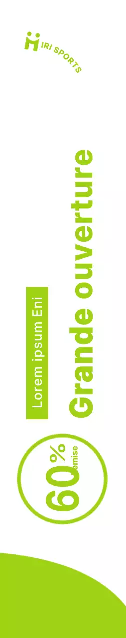 Un concept épuré en blanc et vert citron pour annoncer et promouvoir les ventes libres de vêtements de sport.