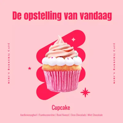 De line-up van vandaag in dit schattige roze café