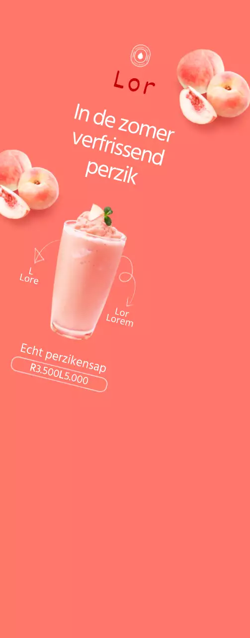 Eenvoudige stijl in roze en wit om een zomermenu te promoten