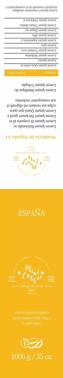 Papel de regalo de granos de café amarillos