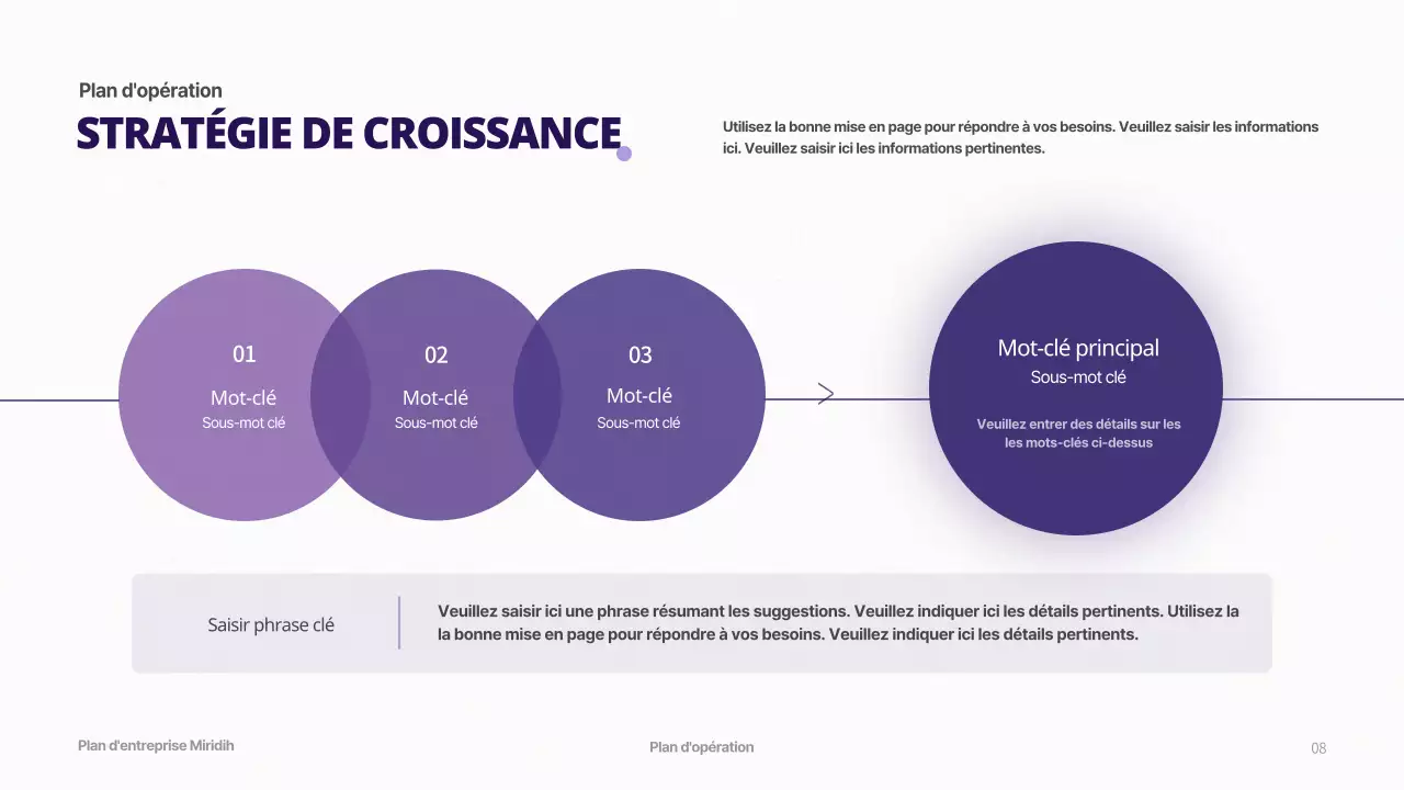 Plan d'affaires avec un concept de dégradé violet