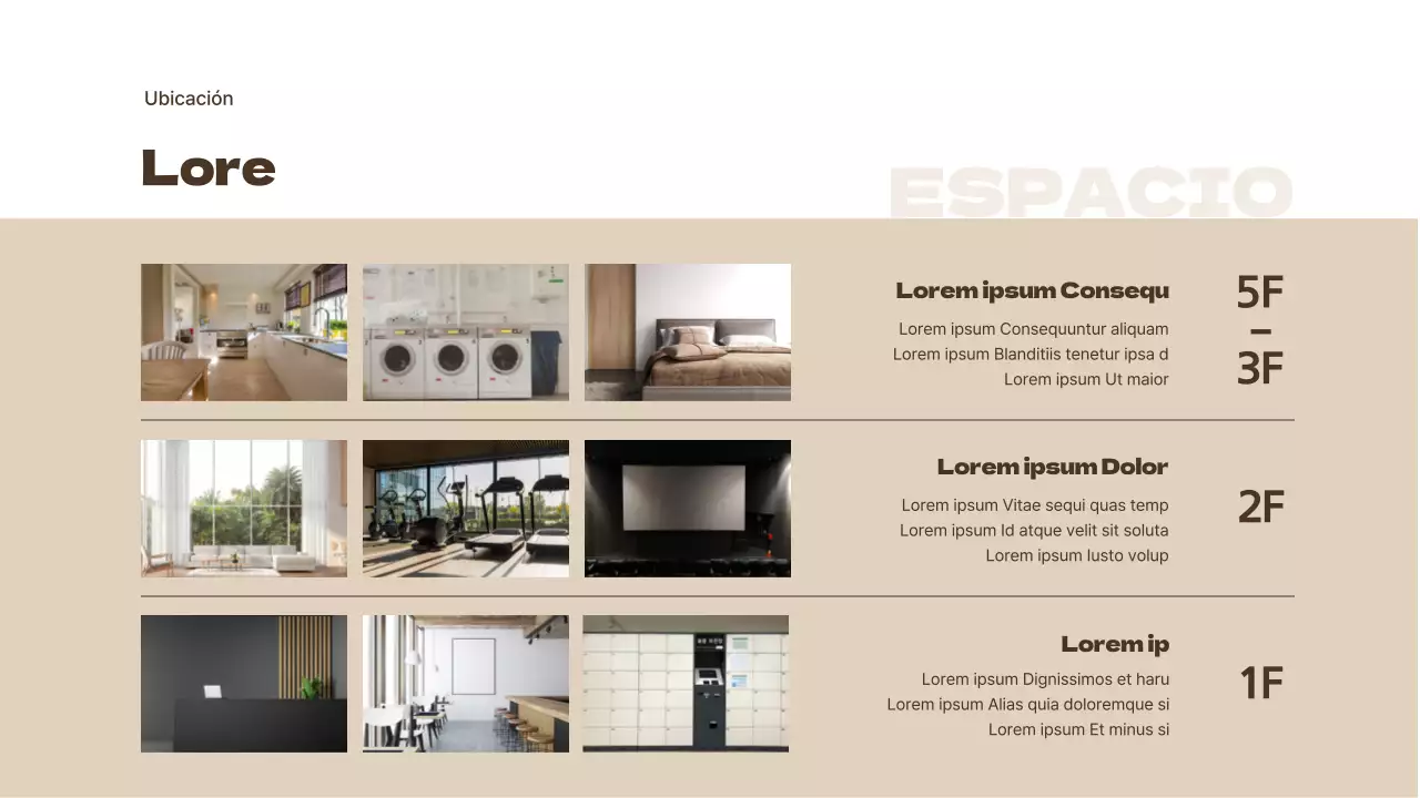 Carta de oferta de apartamento beige y marrón