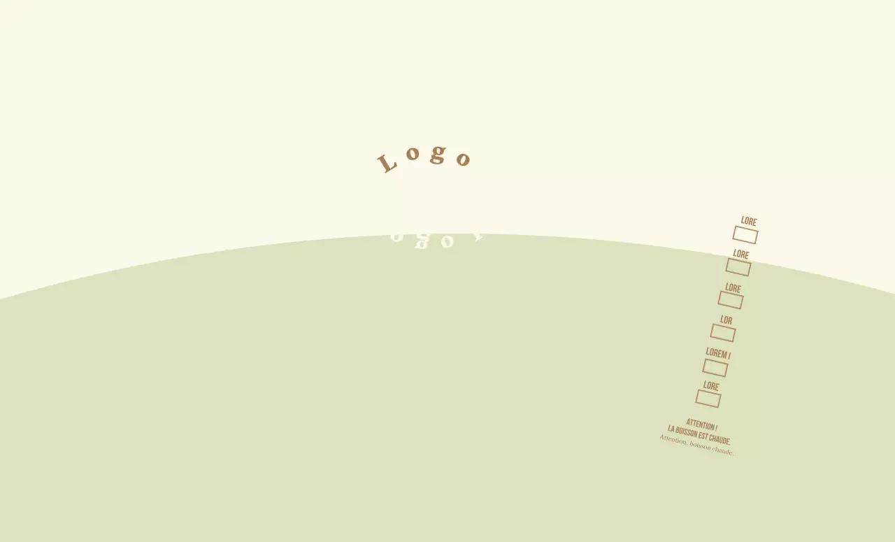 Lettrage rond jaune vert