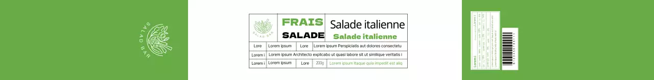 L'étiquette de la salade verte et propre