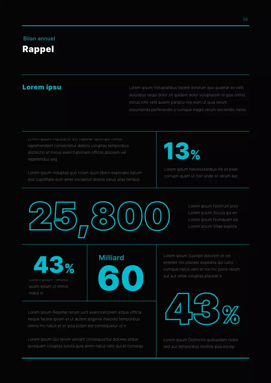 Plan d'affaires simple en bleu clair et noir