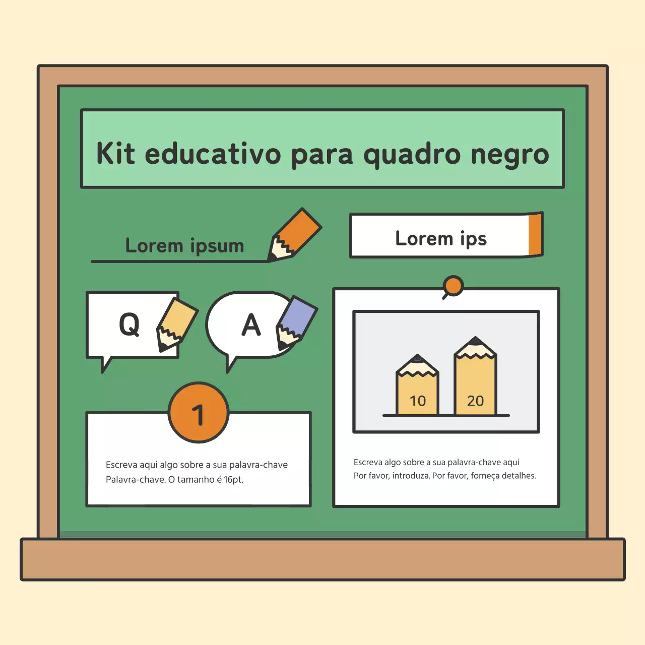 Cartões educativos coloridos e giros com quadro-negroNotícias