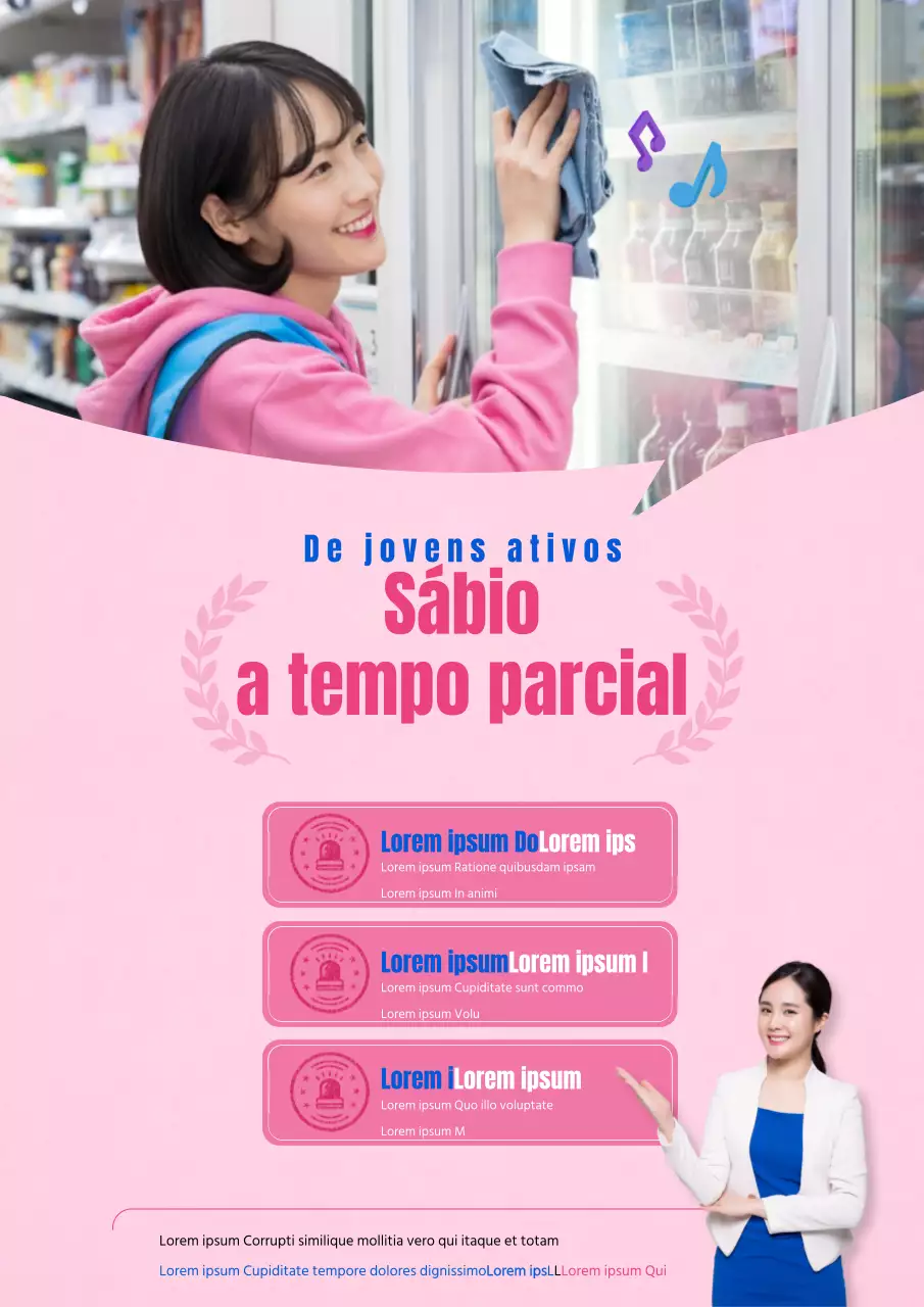 Um bonito folheto cor-de-rosa e azul para uma campanha de um centro de juventude