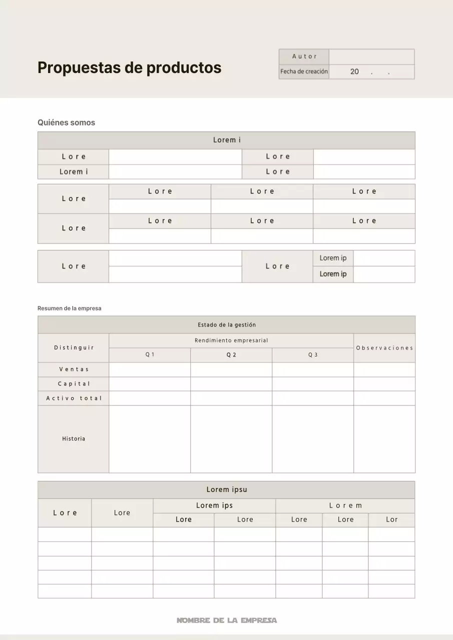 Una sencilla propuesta de producto en blanco y beige