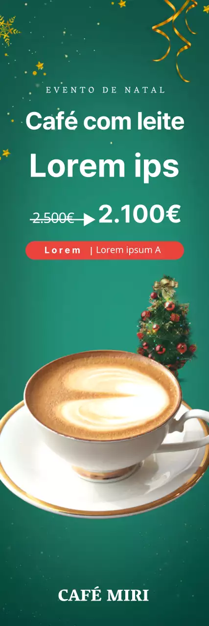 Fotografia verde do anúncio de Natal de um café