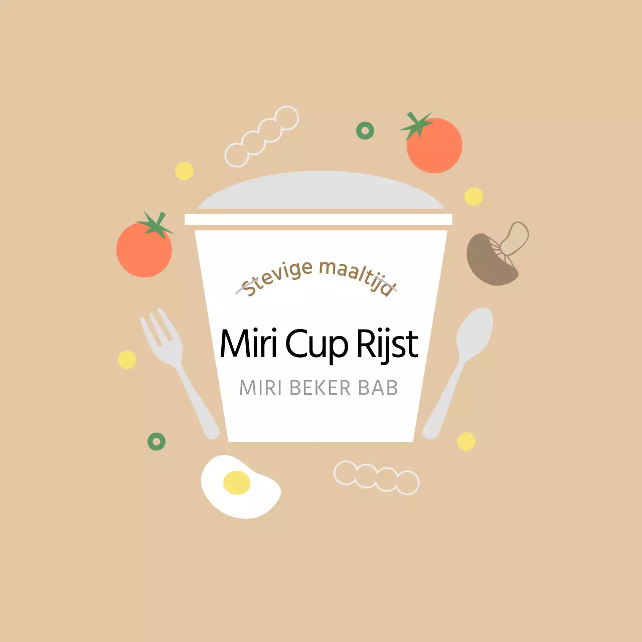 Beige Schattige Cupcake Bento Stickers