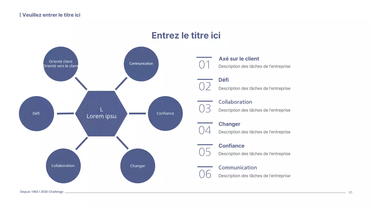 Un plan d'affaires simple dans les tons marine