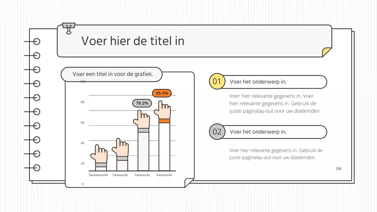 Strak conceptueel educatief presentatiepakket in wit en accentkleuren