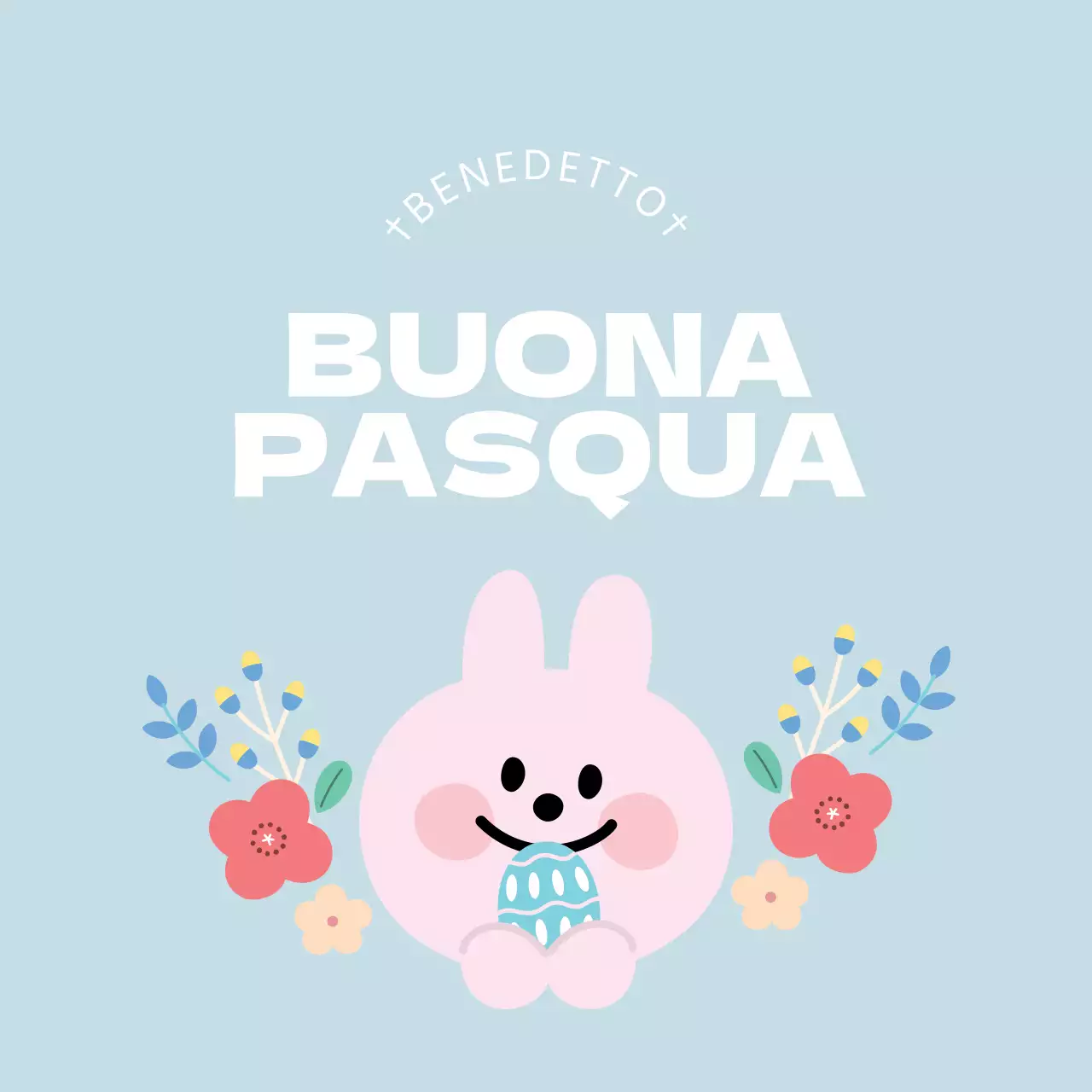 Illustrazione blu di etichette pasquali carine per la chiesa