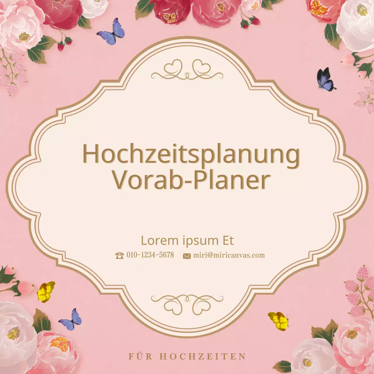 Eine Checkliste für die Hochzeitslocation mit rosa und beigen Frühlingsblumenillustrationen