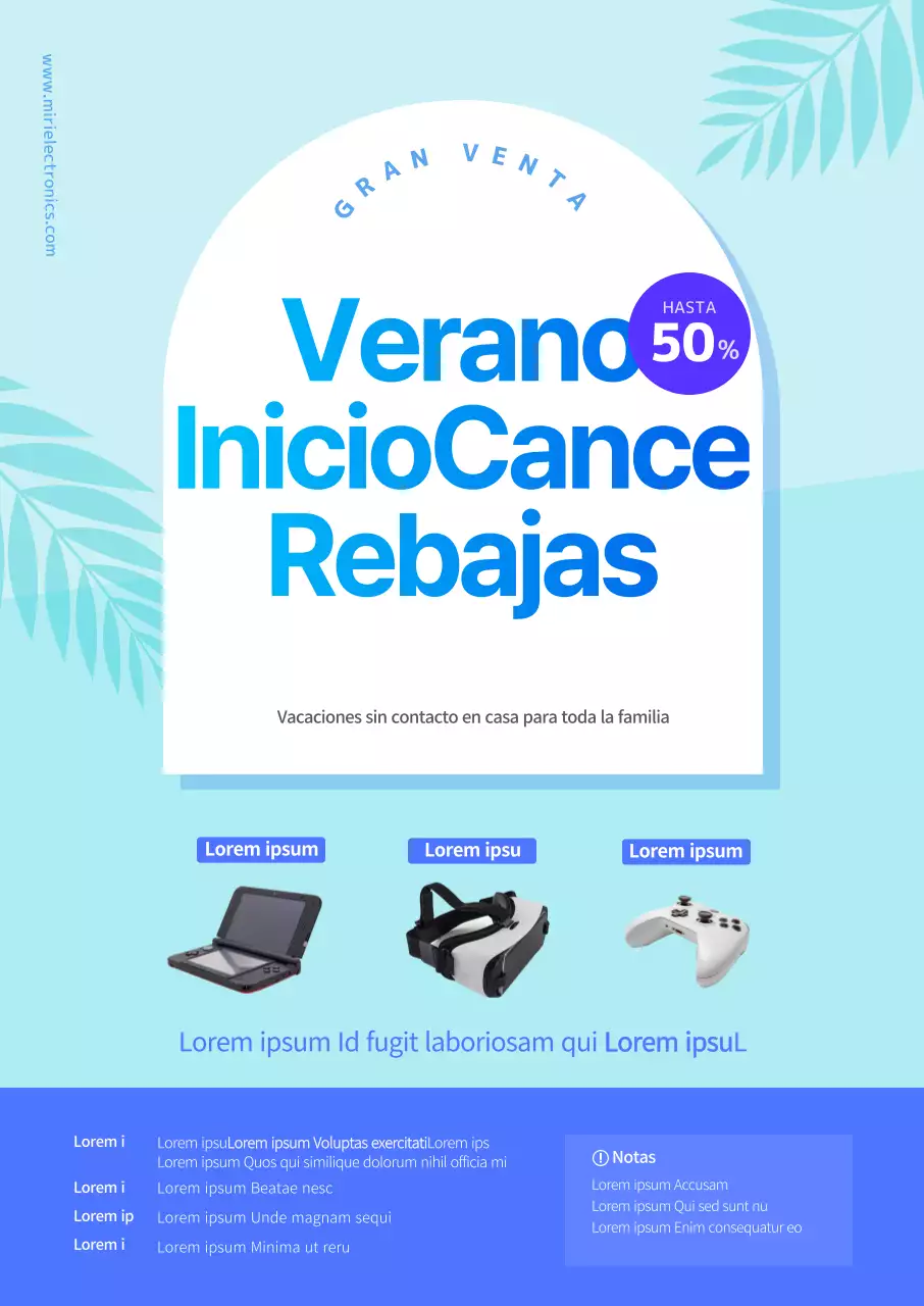 Fresco cartel de rebajas de verano azul