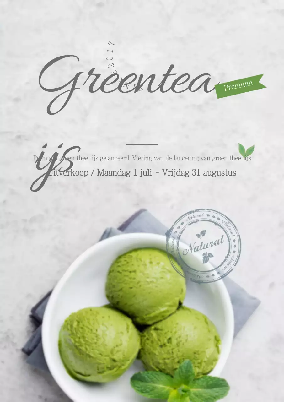 Groene thee ijs