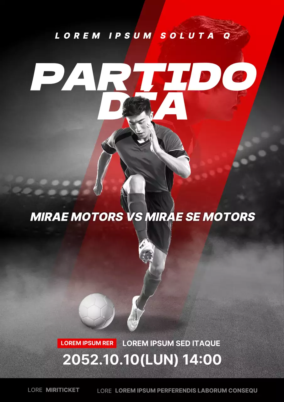 Juego de fútbol de concepto diagonal negro y rojo